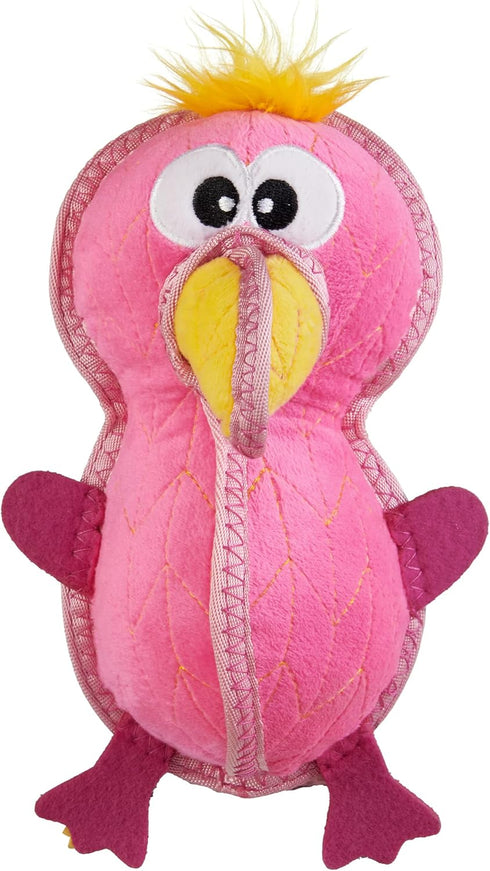 Outward Hound Xtreme Seamz Flamingo - Durable Squeaky Dog Toy
