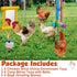 VioraWhite 7 2 4 Pack Pcs Chicken Toys, Hanging Chicken Wind Chime, Pcs Coop Mirror Toys with Bells Beak Grinding
