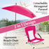 330lbs Backpack Goplus Beach Chair with Umbrella, Folding Chairs for Adults with Adjustable Parasol, Comfy Armrest