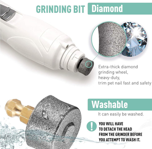Dog Nail Grinder Replacement Head, 2 Pack Professional Diamond Tip for Paws, Replaceable Nail Grinder Wheel