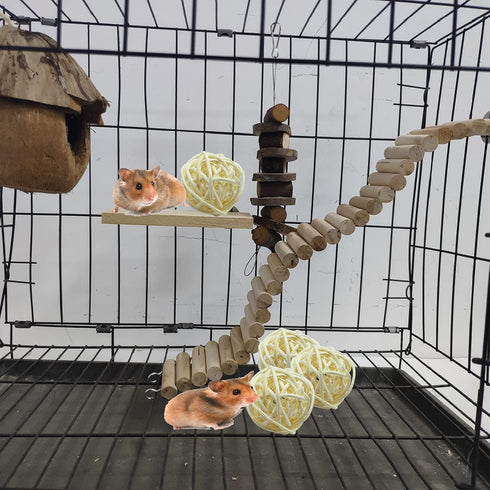 Tfwadmx 10 Pcs Willow Ball, Bird Foraging Toys, Small Animal Chew Toy for Parrot, Macaw, Hamster, Guinea Pig
