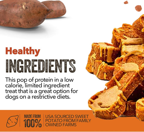 Gaines Family Farmstead Sweet Potato Peanut Butter Topped Dog Bones, All Natural, 8 Ounce Bag