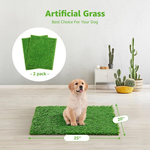 20x 25 2 Pack, Artificial Dog Grass Pee Pad Grass Pad for Dogs Indoor Potty Training, Replacement Turf for Puppy