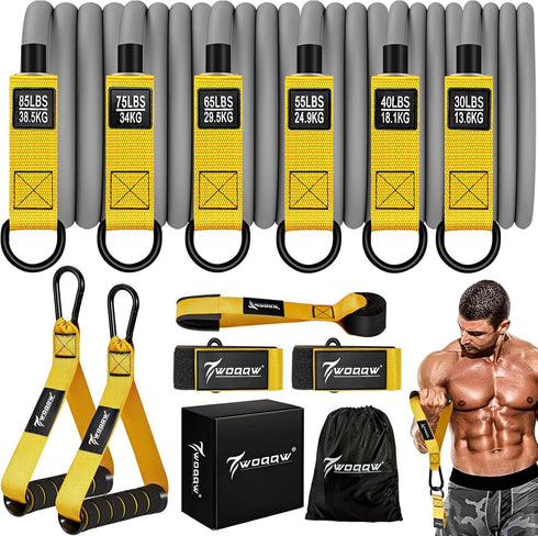 Resistance Bands Set, 350lbs Heavy Exercise Bands with Handles for Men, Fitness Weight Bands for Strength Training
