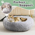 JOLLYVOGUE Calming Donut Dog Bed, Fluffy Washable Round Bed, Cozy Soft Cushion for Large Dogs (27"), Anti-Anxiety