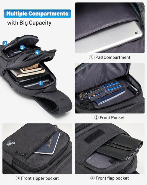 Backpack Backpack Daypack OIWAS Sling Bag Crossbody for Men, One Strap Hiking Chest Bag for Women