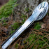 Original Hungarian Army Cutlery Set, 4 Pieces, Military Issue Spoon Fork Knife Kit Flatware Multi-Tool