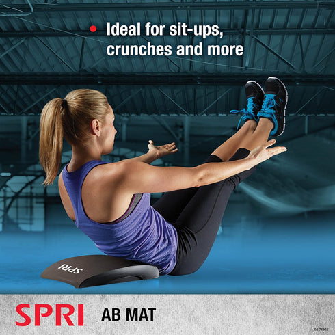 SPRI Ab Mat - Portable Workout Mat Accessory for Abdominal Exercises, Sit-Ups, Crunches, Core Training, with Curved
