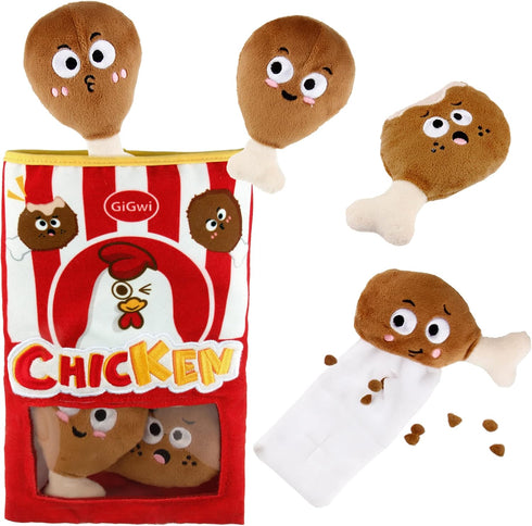 Gigwi Interactive Dog Puzzle Toys, 4 Packs Crinkle Squeaky Toys for Boredom and Stimulating for Small, Medium, Large