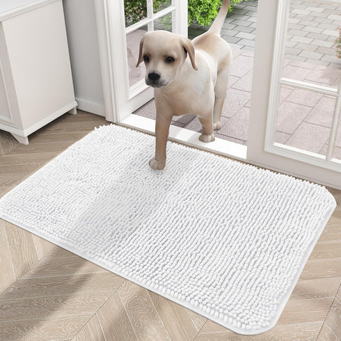 OLANLY Dog Door Mat for Muddy Paws - Absorbent Non-Slip Washable Indoor Entry Mat, 24x16