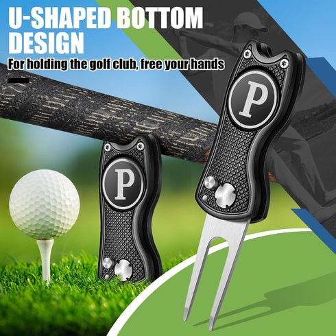 Sonwyoung Monogrammed Golf Divot Repair Tool with Letter Custom Initial Ball Marker Divot Tool New Year Golf Gifts