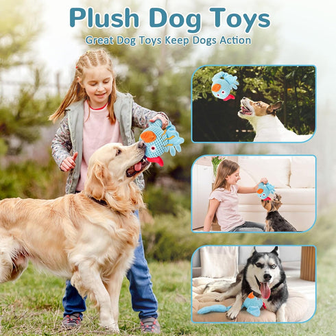 Squeaky Dog Toys for Medium and Small Dogs, Interactive Tug of War Toy for Puppy Teething