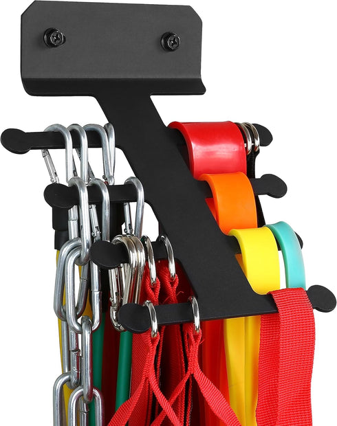 Resistance Rack Band Storage Hanger - Gym Equipment Organizer for Pull Up Bands and Jump Ropes