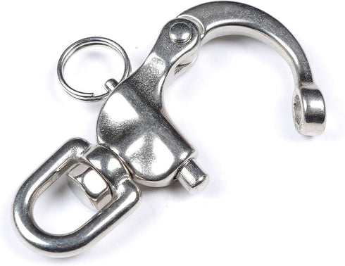 Mxeol Quick Release Bail Rigging Swivel Eye Snap Shackle, Stainless Steel Clip for Sailing Boat Marine