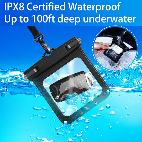 Xuniea 2 Pack Waterproof Car Key Fob Case, Floating Keys Holder Pouch for ID Badge, Credit Card, Water Sports