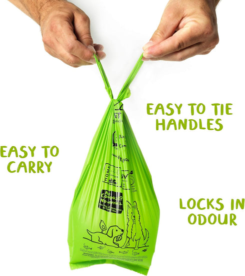 PLANET POOP Home Compostable Dog Poop Bags, 120 Un-Scented Extra-long Pet Waste Bags, Plastic Free, Leakproof