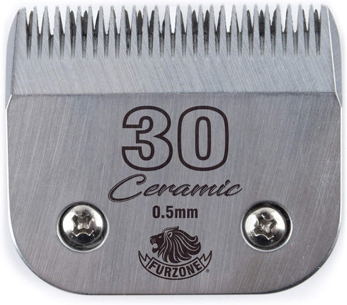 Detachable Ceramic Blade Size 30, 1/50", High-Tech Materials, Compatible with Most Andis, Oster, Wahl A5 Clippers