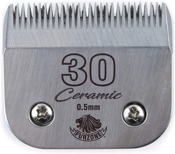 Detachable Ceramic Blade Size 30, 1/50", High-Tech Materials, Compatible with Most Andis, Oster, Wahl A5 Clippers