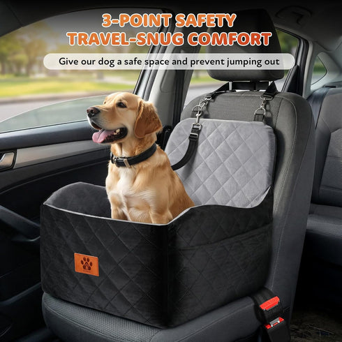 35 lbs, Dog Car Seat for Small Medium Dogs, Dog Booster Seat with Thick Comfort Foam for Pets Up to Washable