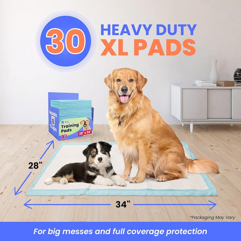 (30 Pack) 8 28x34 Reli. Leak-Proof Puppy Pads | Pee Pads for Dogs | Cups Absorbency for Multiple Dog & Pet Potty