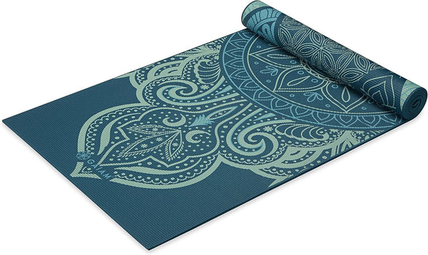 Gaiam Yoga Mat - Premium 6mm Print Reversible Non-Slip Exercise & Fitness Mat (68" x 24" x 6mm Thick)