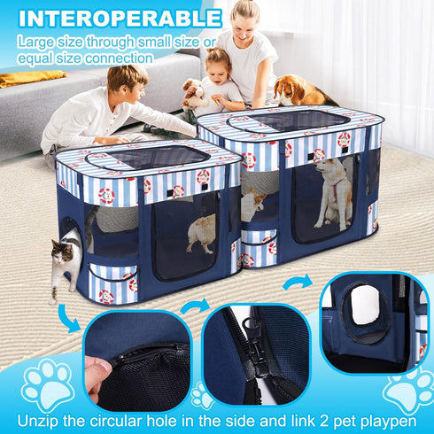 Cowhill Dog Play Pen Indoors, Pink Crate, Dog Pen,Portable Foldable Playpen Indoor for Small/Medium Dogs, Puppy Cat Pet