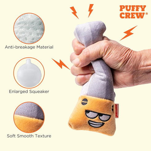 8", Squeaky Dog Plush Toy, Tools Bite_Stick Collection, for Small and Medium Dogs (Hand Saw, Small)
