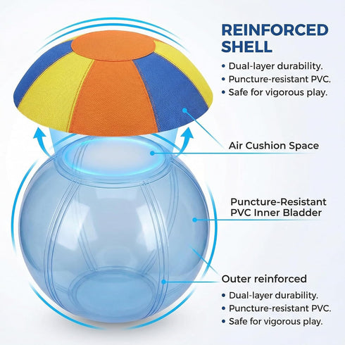 Generic 10/18/22" Herding Ball for Dogs & Horses - Tear-Resistant Inflatable Toy with Heavy-Duty Handle Cover & Pump