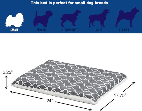 MidWest Homes for Pets Quiet Time Dog Beds, Teflon Defender, Gray & White Geometric Pattern, 24-Inch