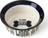 PetRageous Eat Drink Repeat Two-Tone Stoneware Dog Bowl, 4-Cup Capacity, Dishwasher Safe, Off-White.