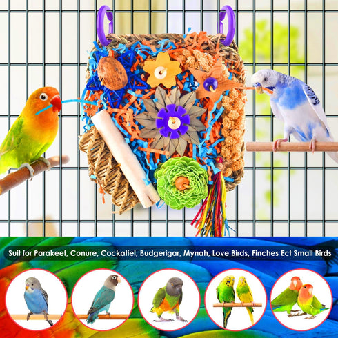 KATUMO Bird Toys, Parakeet Cockatiel Foraging Toys, Shredder Toys for Parakeet Cockatiel Conure Lovebird