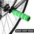 X AUTOHAUX 4pcs Aluminum Alloy Rear Foot Pegs, Universal Green Footrests for BMX MTB Bike Fit 3/8 Inch Axles