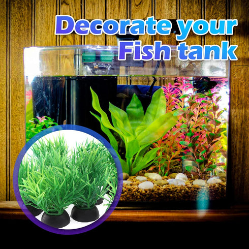 Green Aquarium Plant Ornaments 10Pcs Lifelike Plastic Fish Tank Foreground Grass for Water Tank Decorations
