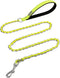 Chain Dog Leash, Chew Proof Metal Leash for Medium Large Dogs, 4FT Anti Chew with Soft Padded Handle, Yellow 3.0