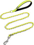 Chain Dog Leash, Chew Proof Metal Leash for Medium Large Dogs, 4FT Anti Chew with Soft Padded Handle, Yellow 3.0