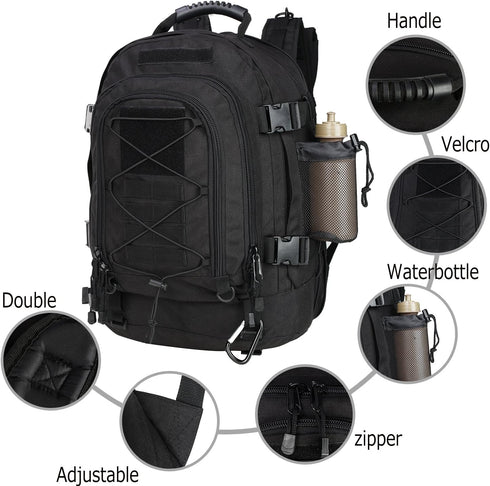Greencity 3 Day Tactical Backpack, Large Capacity Army Molle Bag for Camping