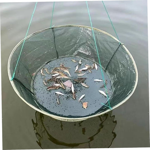 MOUNTTU Crab Net,Fish Trap Crab nets for Crabbing Portable Folding Fishing Fish Net with Thickened Rope for Minnows