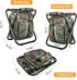 Kikerike Folding Stool Backpack Cooler Bag, Insulated Camping Chair with Front Pocket for Outdoor Events