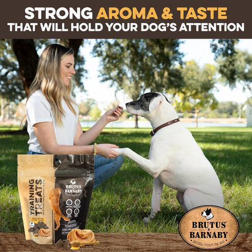 BRUTUS & BARNABY Training Treats for Dogs, Peanut Butter & Honey, All-Natural Healthy Low Calorie Treat