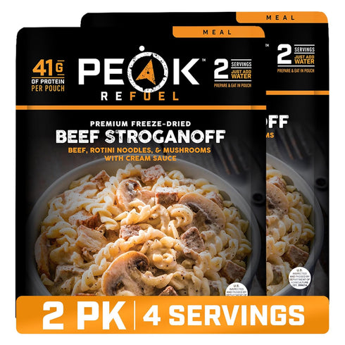 Peak Refuel Beef Stroganoff 2-Pack | Freeze-Dried Backpacking & Camping Food |