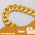 Gold Dog Chain Leash; 3FT 18K Gold Stainless Steel 10mm Cuban Link with Comfortable Leather Handle for Dogs (G)