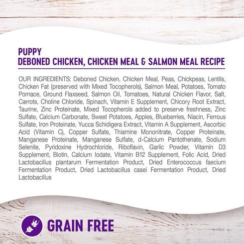 Wellness Complete Health Natural Grain Free Dry Puppy Food, Chicken & Salmon, 12-Pound Bag