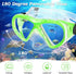 Kids Snorkel Set, Dry Top Snorkeling Gear for Youth Age 5-15, Tempered Glass Diving Mask