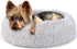 Extra Small Cute Grey Dog Bed, Washable 19 Inches Donut Fluffy Small Pet Beds for Puppy Dogs Indoor