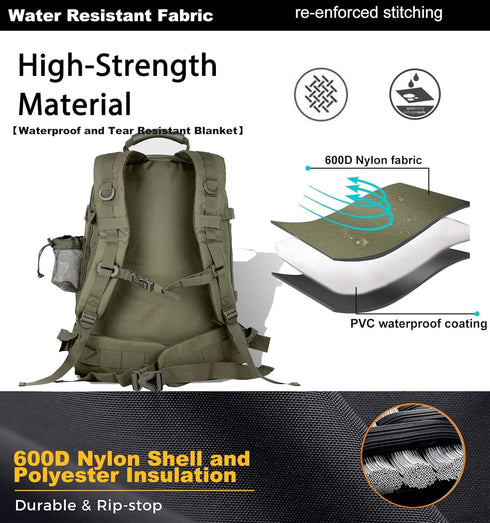 Tactical Backpack Military Hiking Daypack Molle for Men 3 Day Assault Bug Out