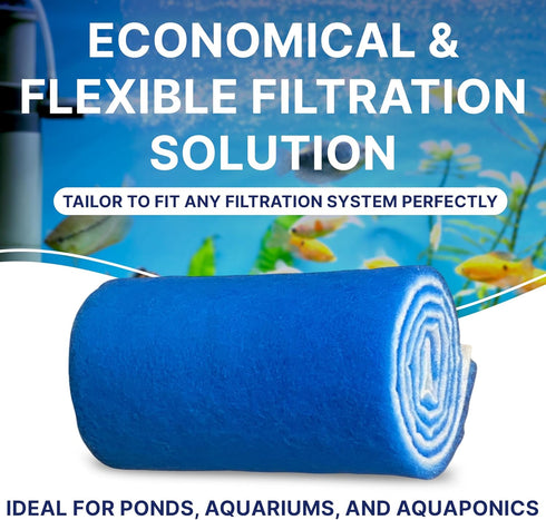 Premium Koi Pond and Aquarium Filter Media Roll, 12 inch by 1 inch Thick for Freshwater or Marine Aquariums
