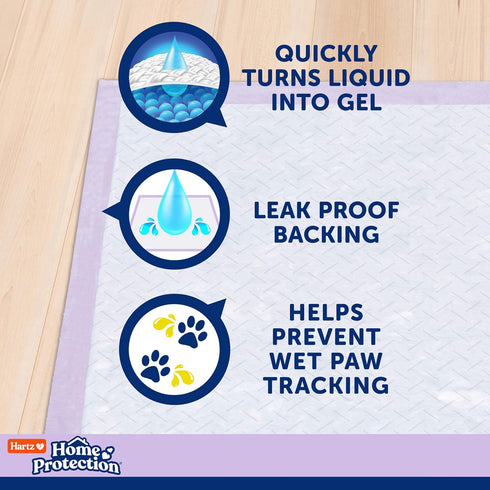 40 count Hartz Home Protection Super Absorbent Odor Eliminating Lavender Scented No Leak Dog Pads, XXL