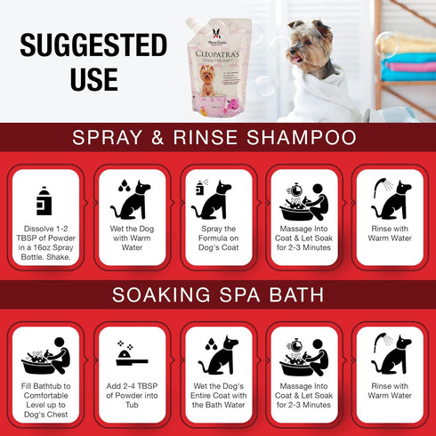 Warren London Cleopatra's Doggy Milk Bath | Luxurious Dog Shampoo & Conditioner with Whole Milk Powder & Honey | 12oz