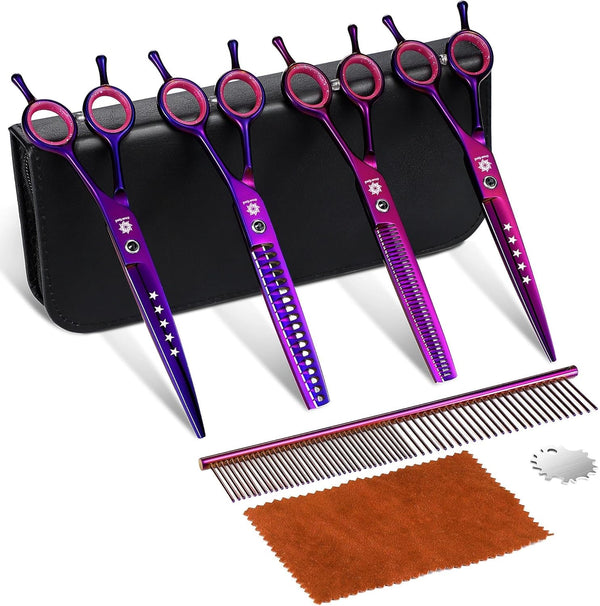 Dream Reach Dog Grooming Scissors - 7" Professional 6 in 1 Pet