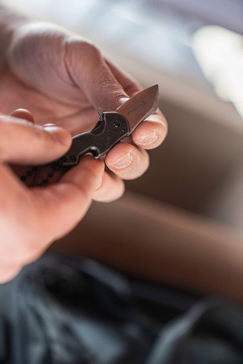 Smith & Wesson Drive 3.25in S.S. Folding Keychain Knife, 1.25in Modified Tanto Blade for Outdoor